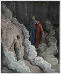 Purgatorio, Canto 16: Dante speaks to the soul of Marco Lombardo (illustration from The Divine Comedy)